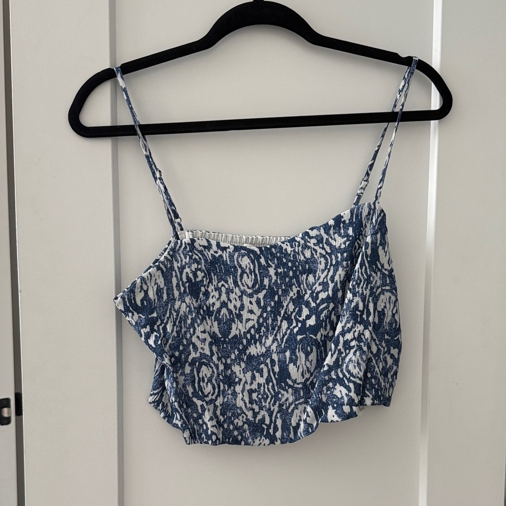 Abercrombie Squareneck Crinkle Crop Top